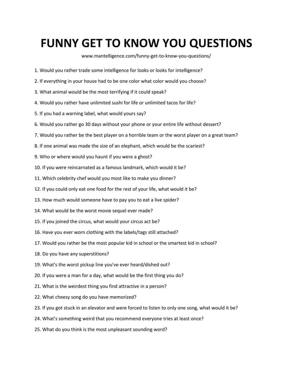 आपके बारे में जानने के लिए 119 मज़ेदार प्रश्न